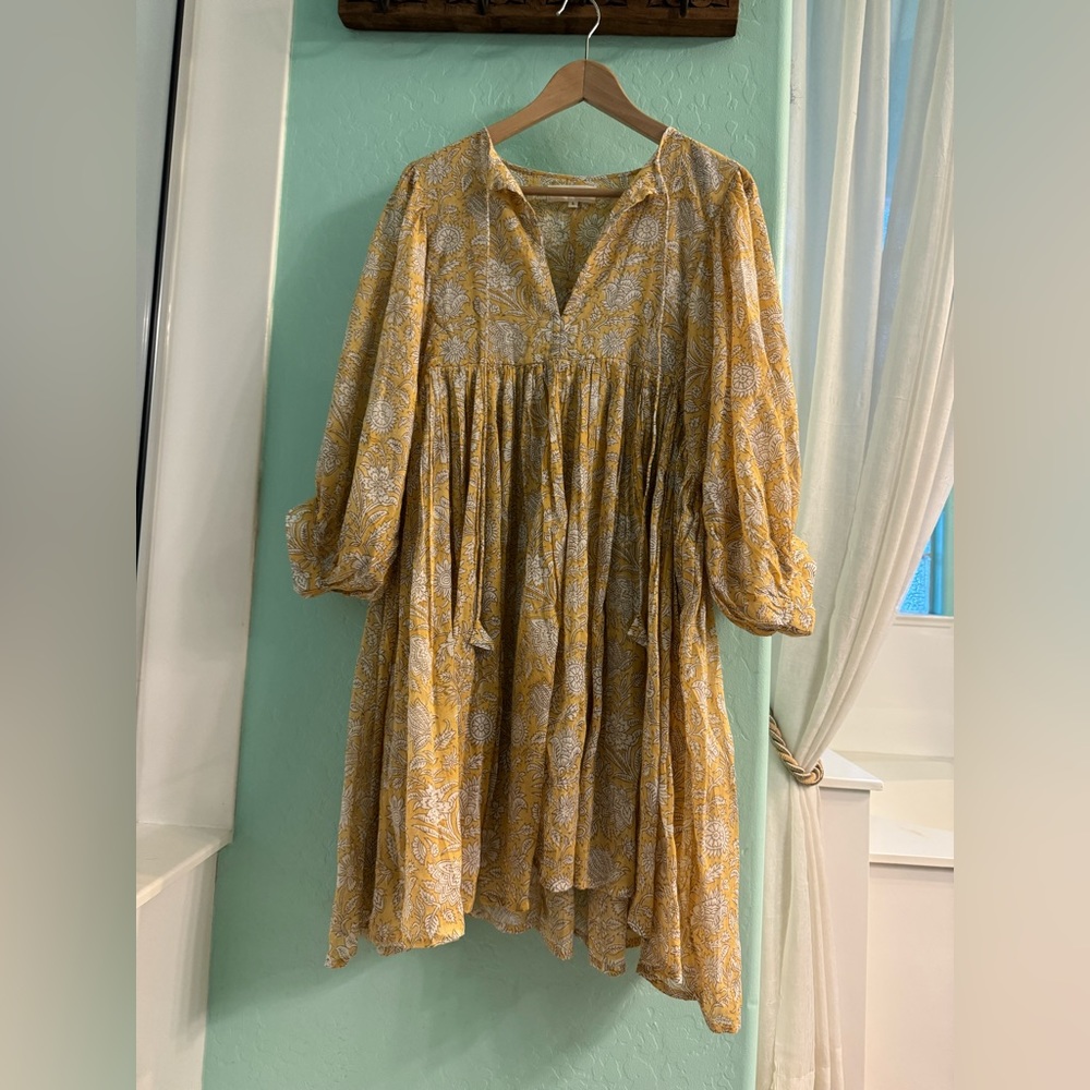 Daughters of India- Kyra Mini Dress in Cumin- Large